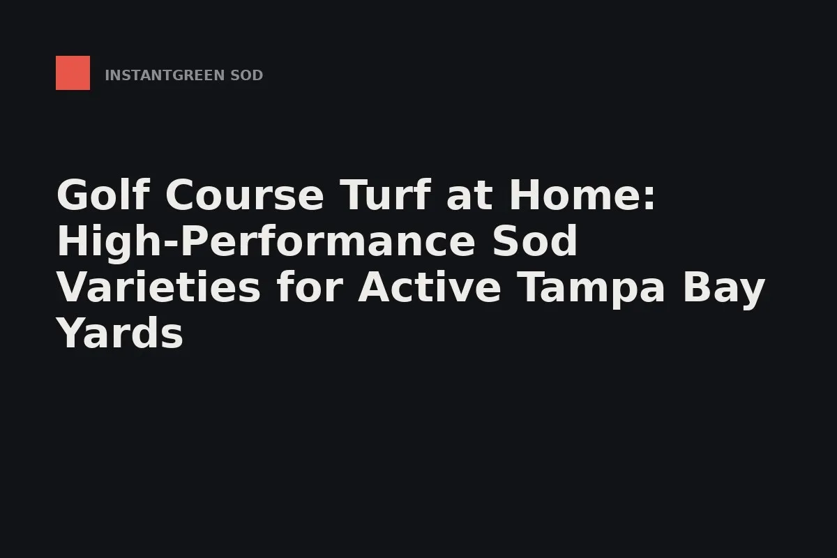 Squares of fresh-cut, fine-bladed sod stacked on a pallet before a high-traffic Tampa Bay install
